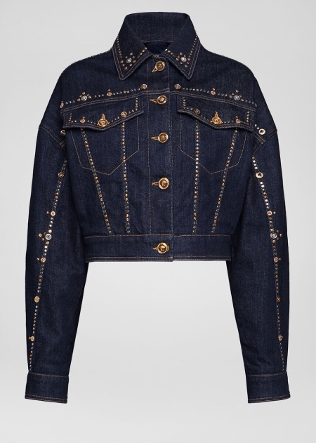 Versace Studded Jeansjacka Dam - 786342UZQ